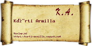 Kürti Armilla névjegykártya